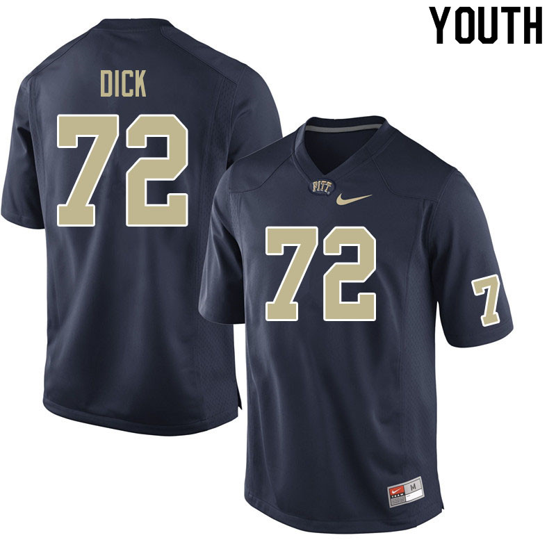 Youth #72 Liam Dick Pitt Panthers College Football Jerseys Sale-Navy